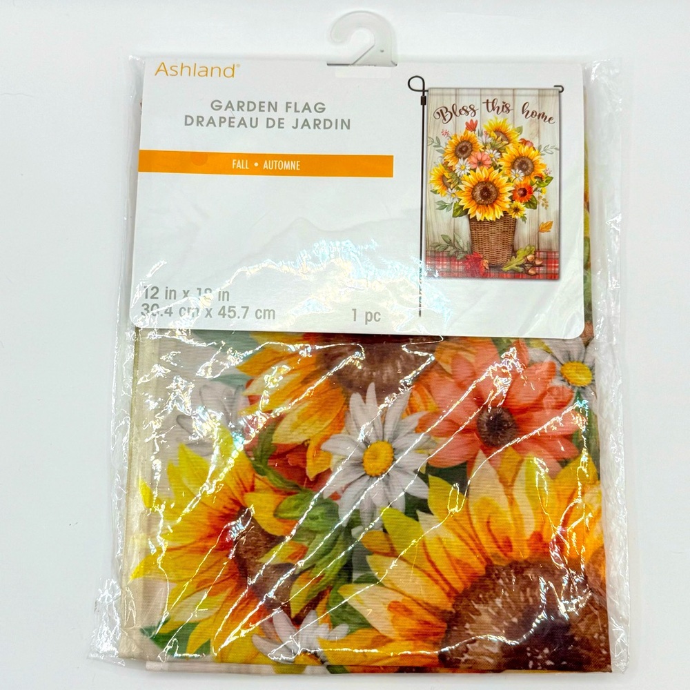 Garden Sunflower “Bless This Home” Banner Flag 12” x 18” by Ashland
